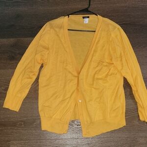 J Crew Yellow V-Neck Button-Up Women's Cardigan Small
